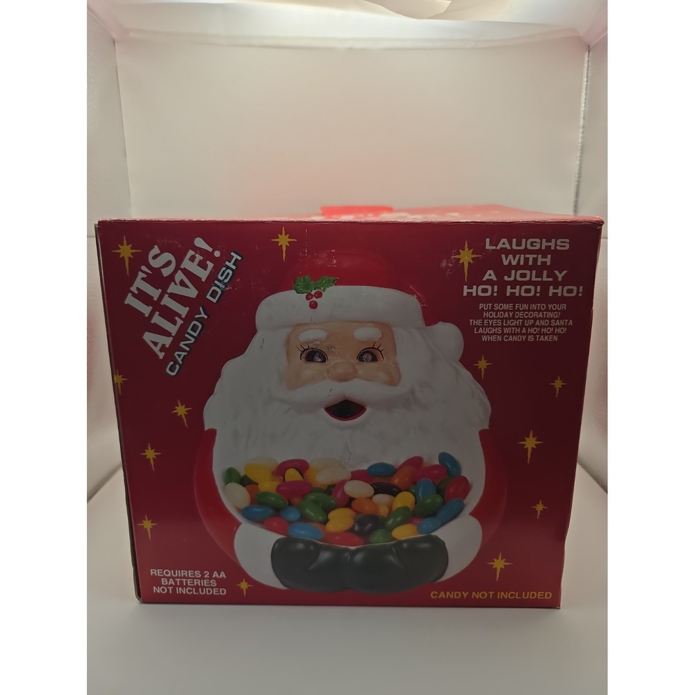 NCE Creative Enterprises 1993 It's Alive Santa Claus Ceramic Candy Dish in Box